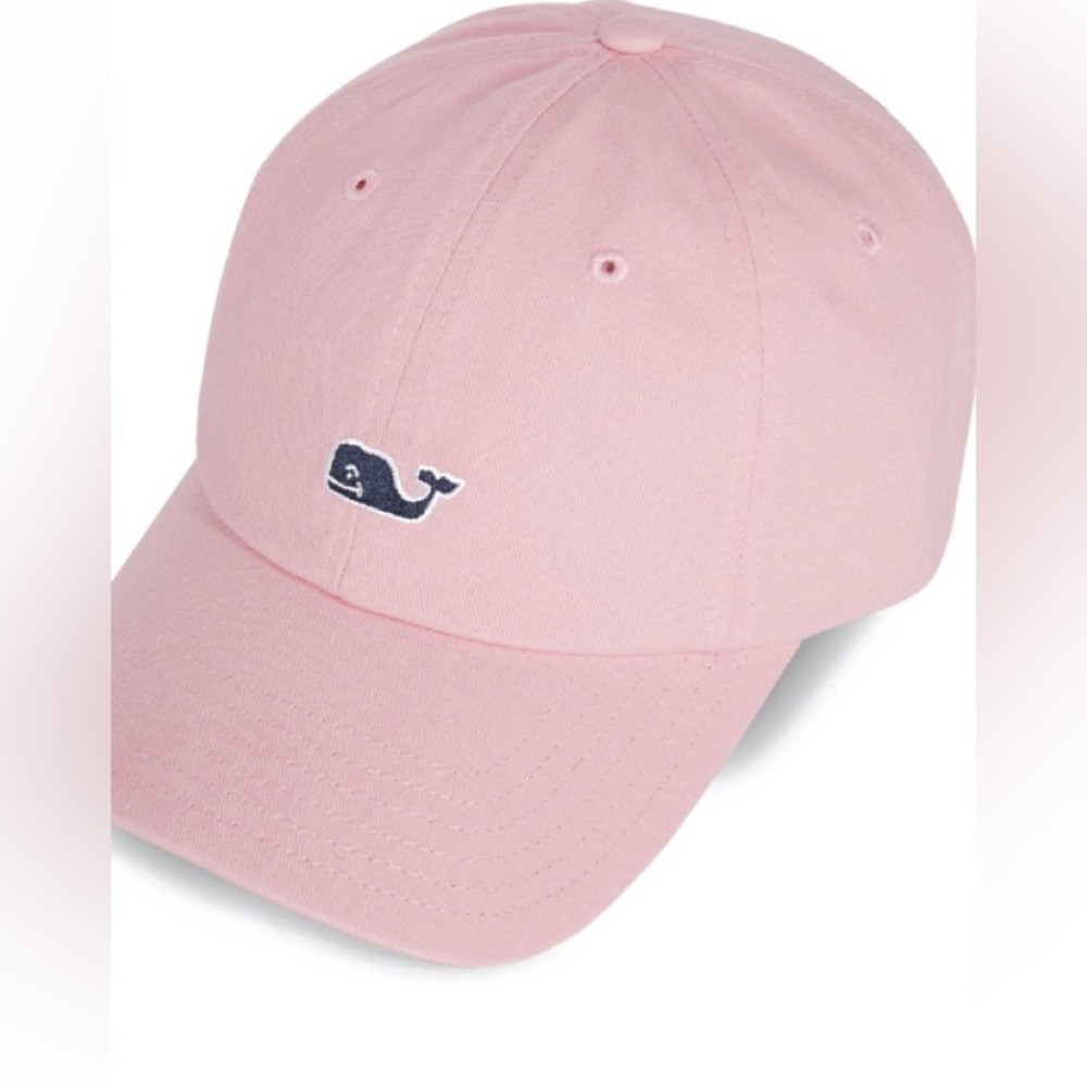 Vineyard Vines Pink Adjustable Baseball Cap Hat 100% Cotton Whale Logo Summer